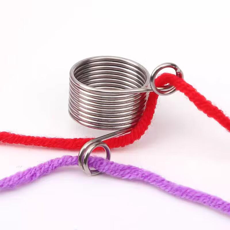 Stainless Steel Finger Ring Yarn Guide for Knitting