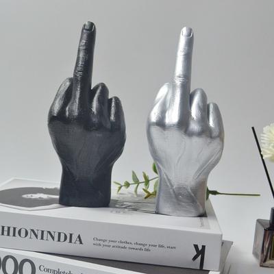 Resin Ornaments Of Middle Finger Statue Upright Middle Finger Arts Crafts Desktop Gesture Figurine Sculpture Living Room Dec