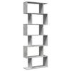 VidaXL 6-Tier Room Divider Shelf Concrete Grey 70x24x193cm, Shelf, Bookcase, Storage Shelf, 858087