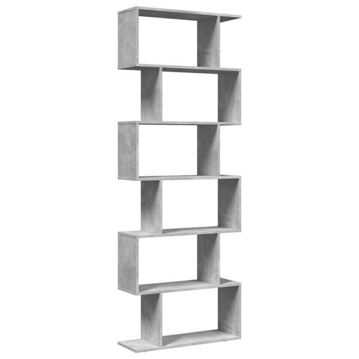 VidaXL 6-Tier Room Divider Shelf Concrete Grey 70x24x193cm, Shelf, Bookcase, Storage Shelf, 858087