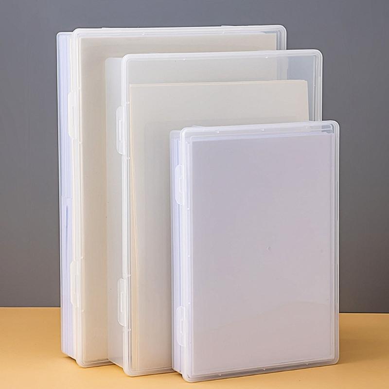 Plastic Storage Box with Latching Lid for Paper and Classroom Organization Stackable Document Holder Magazine Organizer