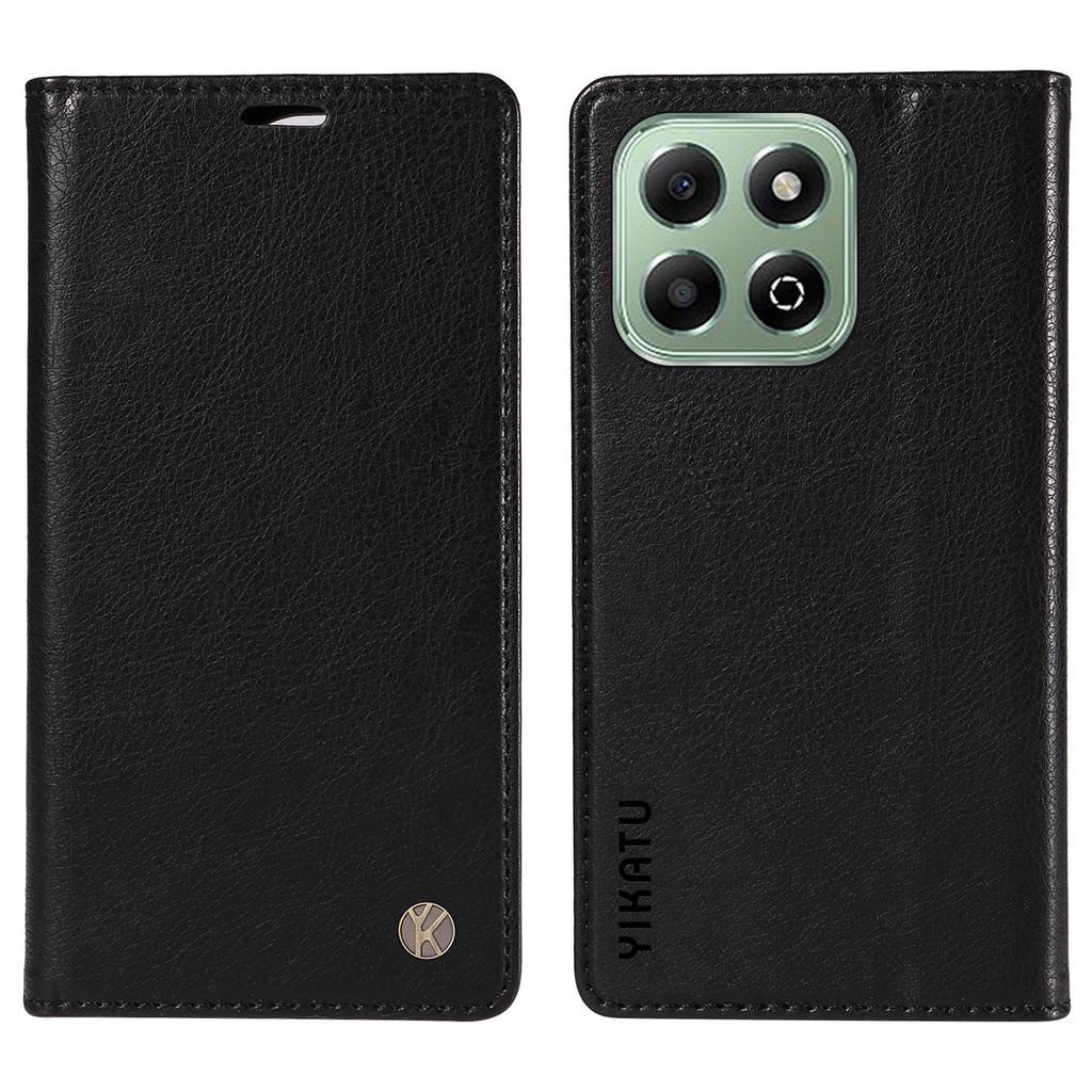 YIKATU YK-006 For Honor X6b 4G Case Wallet Litchi Grain Leather Phone Cover Magnetic Auto-Absorbed