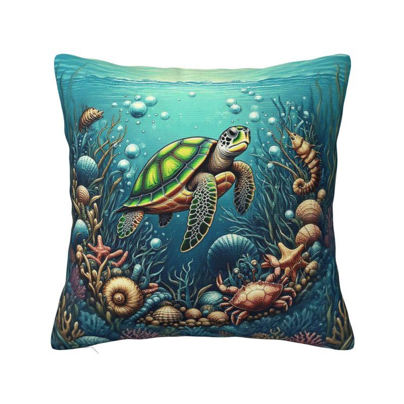 Ocean Sea Turtle Cushion Cover X Cm Polyester Velvet Throw Pillow Case For Sofa Chair Decoration Bedding Pillowcase