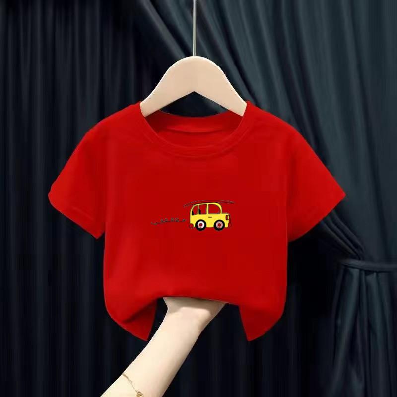 Super Soft Childrens ShortSleeved Tshirt Summer New Cartoon Car Print Top Modal Fabric BestSelling Kids Clothing