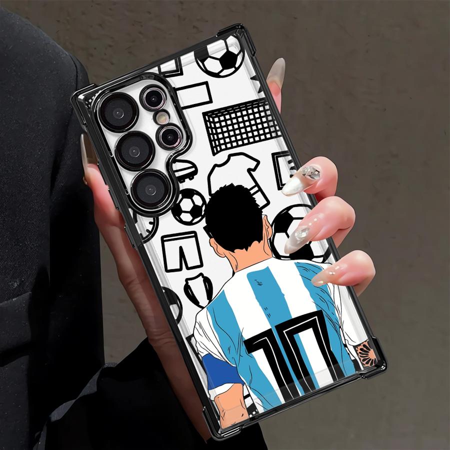 Case for Samsung Galaxy S25 S23 S24 S25Edge S21 Plus S22 Ultra S20 FE Phone Cover Soccer Football Number