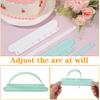 3 Pcs Fondant Cake Arc Ruler, Adjustable Premium Plastic Decorative Marking Divider Cake Framing Tool Round Lace Baking Measuring Pastry Flower