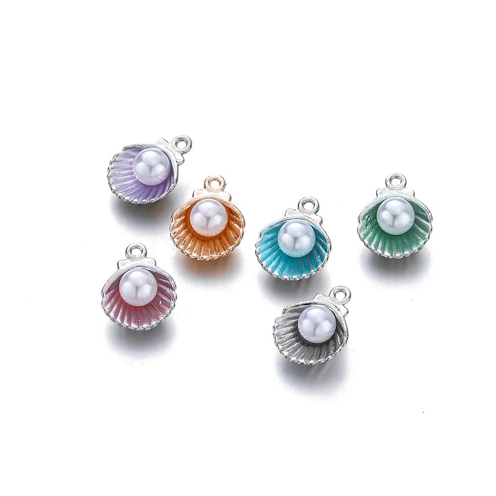 10Pcs Ocean Starfish Shell Charms With Imitation Pearl Pendants For Necklace Bracelet Pendants DIY Jewelry Making Accessories