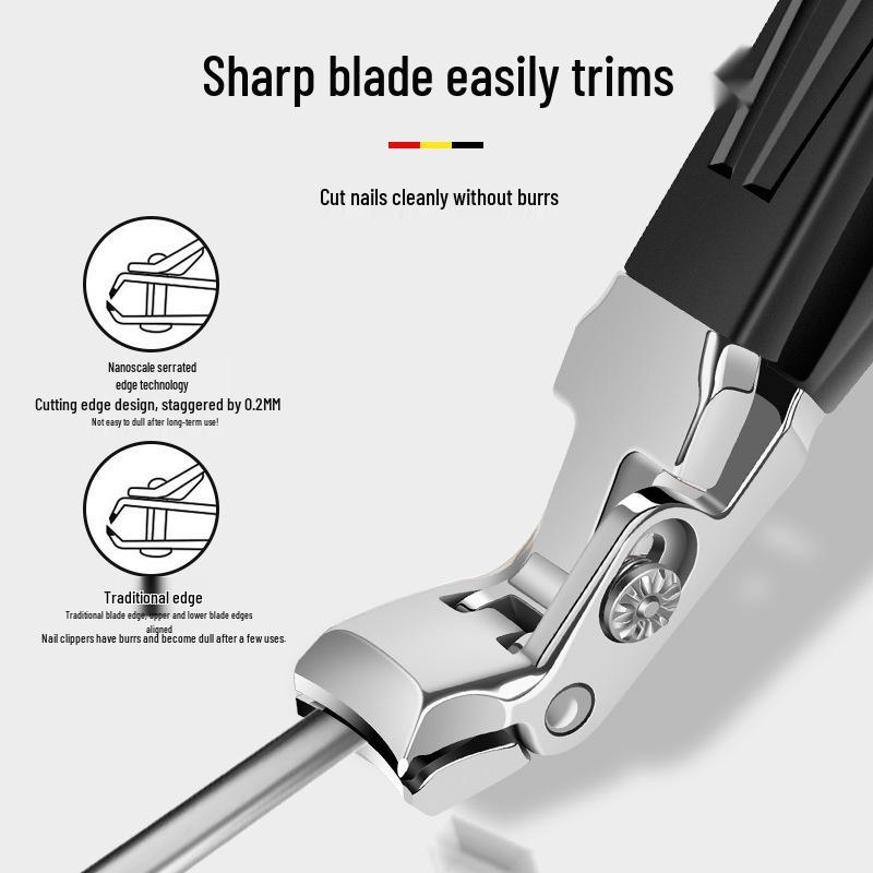 Stainless Steel Long Handle Curved Toenail Clipper with Large Grip