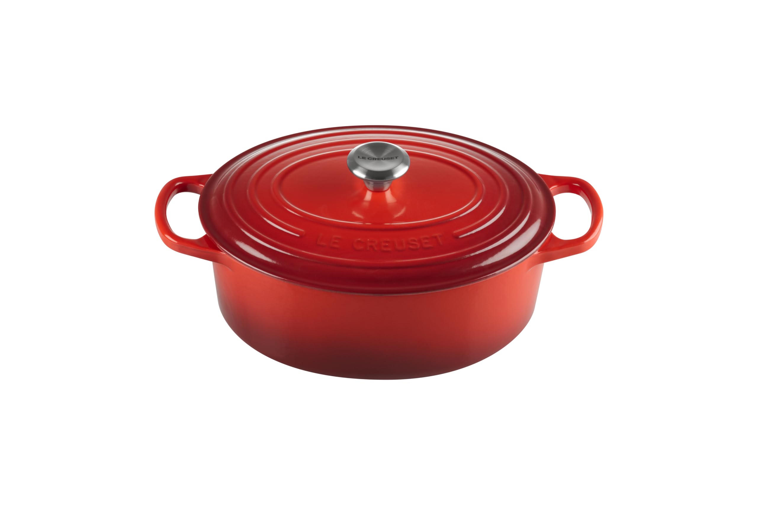 

Le Creuset Signature Oval Cocotte, 25 cm, Cherry Red, Cast Iron Enamel Pot, Gas, Induction, and Oven Compatible [Official Japanese Product]