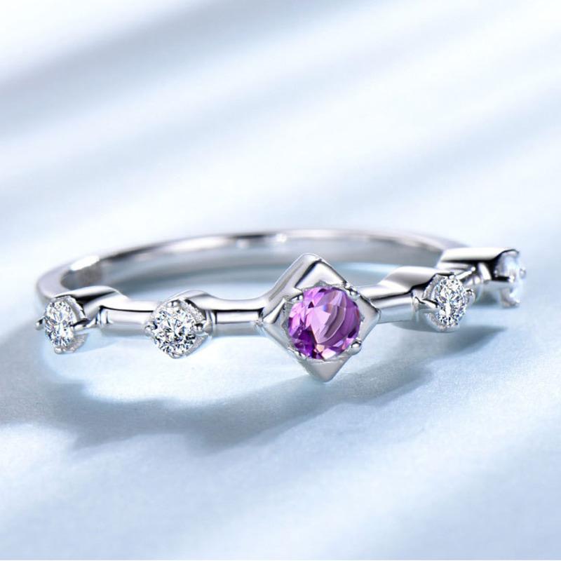 Gica Gema Luxusní 925 stříbrné šperky prsteny s modrými zirkonovými drahokamy Prsteny pro ženy Dárek k výročí svatby Banket