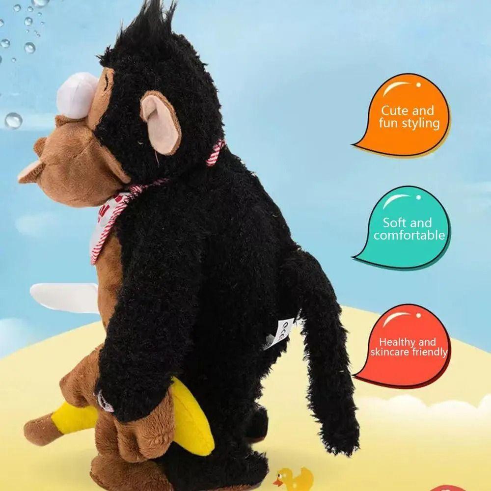 Fluffy Magnetic Monkey Plush Toys Eating Banana Guarding Food Plush Toy Festival Party Decor