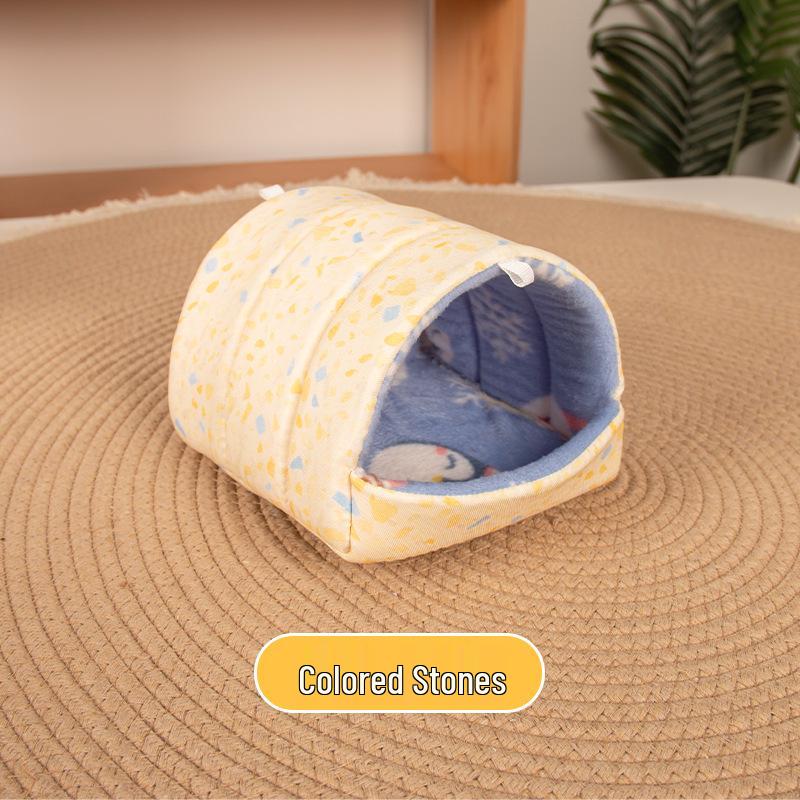 

Дышащее хлопковое спальное гнездо для хомяков, морских свинок, попугаев и птиц - Уютное укрытие Colorful Stone