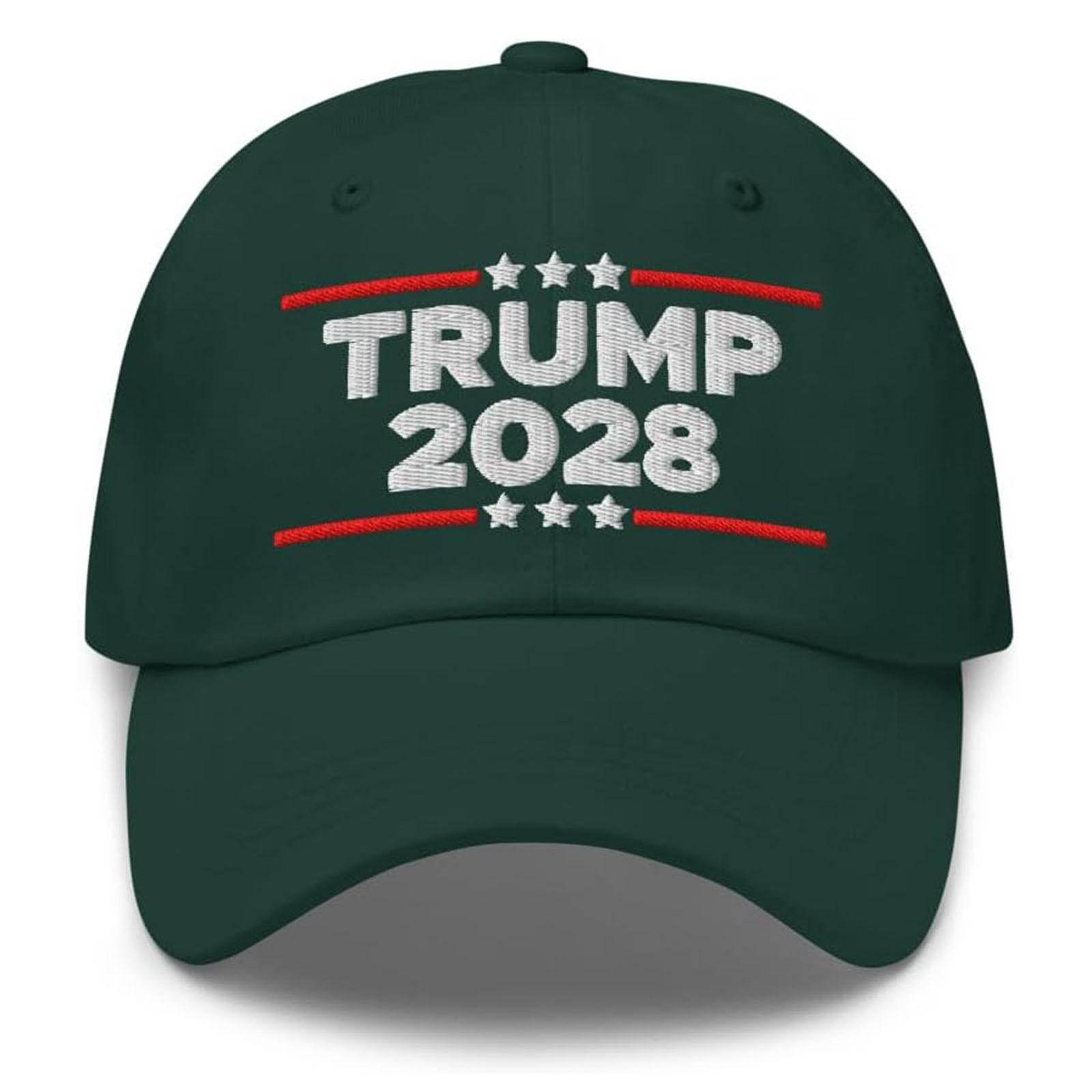 

Модная мужская и женская бейсболка Trump Foil Print 2028 года с регулируемой высотой One Size