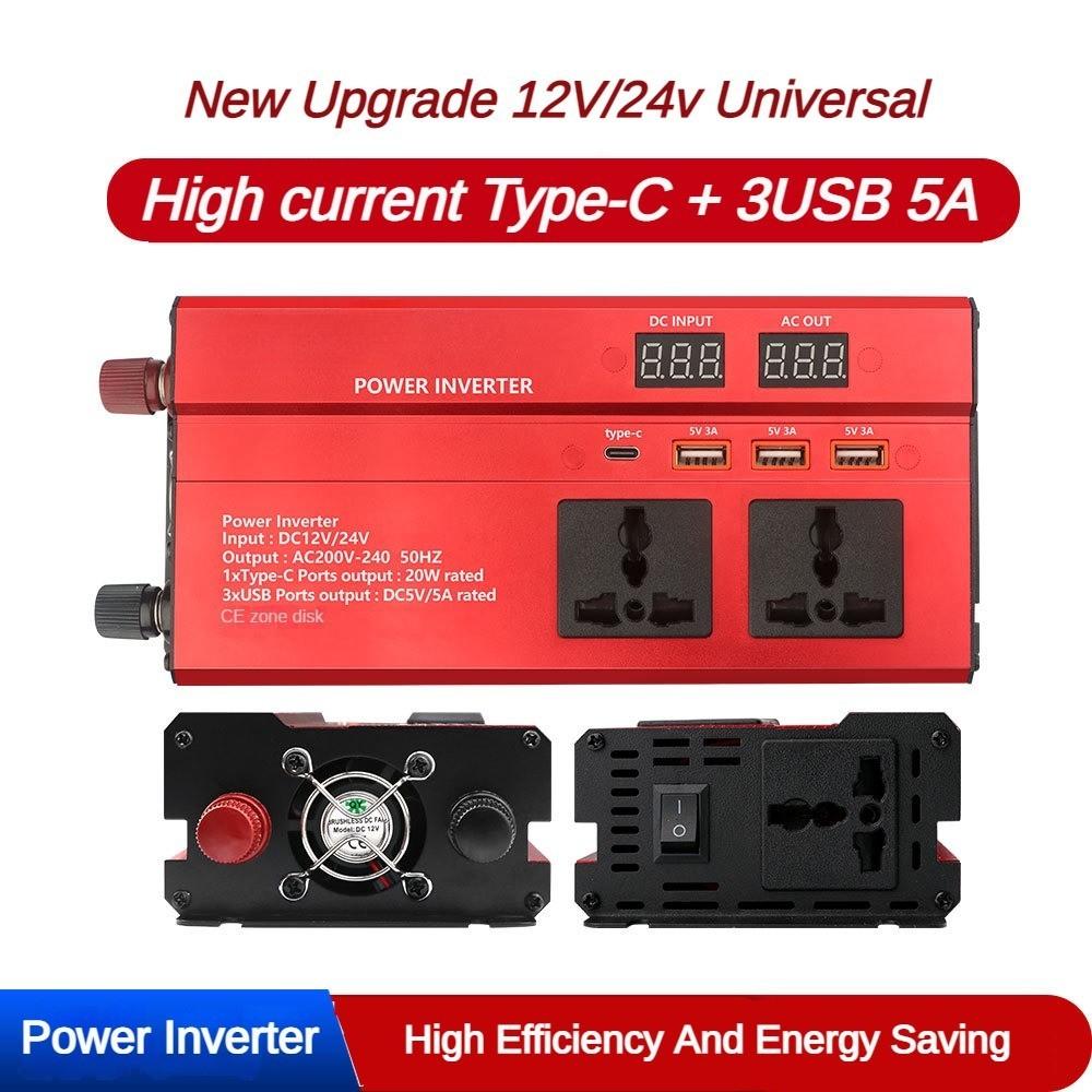 600W/1200W/2000W/2600W/3000W/4000W Intelligent Universal Voltage Inverter Portable High Power Car Inverter Solar Power Converter