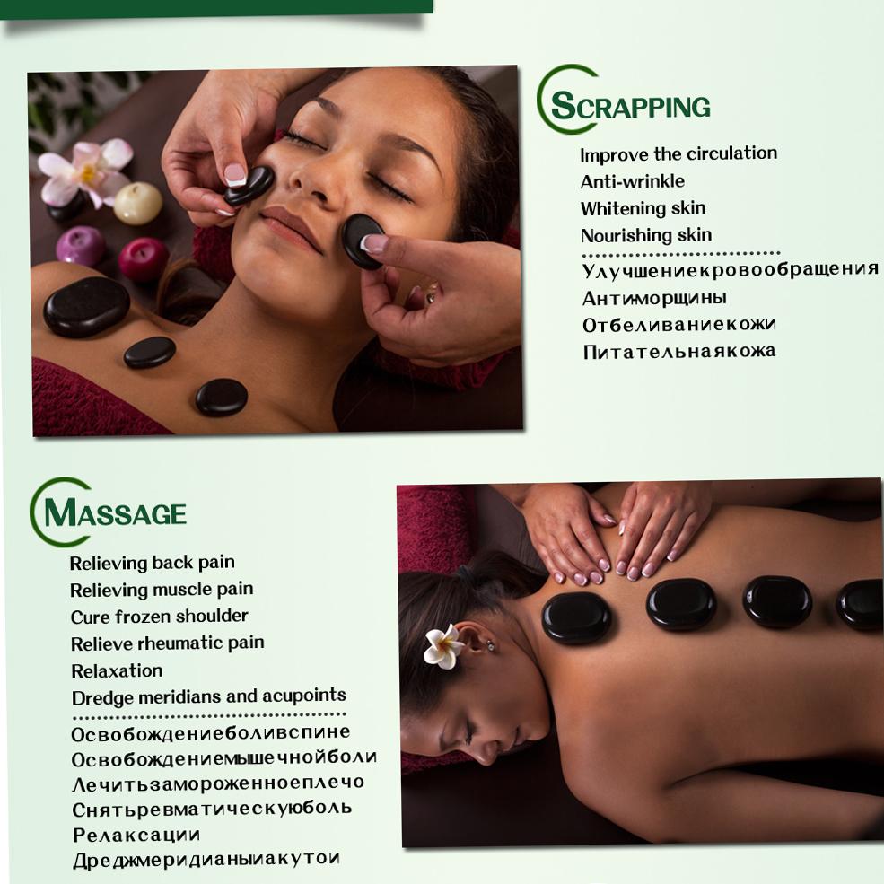 TONTIN Set per massaggio con pietre calde Pietra rotonda Pietre per massaggio in basalto Salon SPA Borsa riscaldante 220 e 110 Volt CE e ROHS