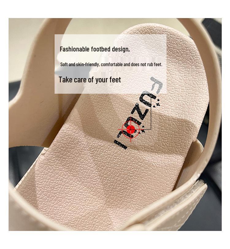 2024 Damen Sandalen im koreanischen Stil mit flachem Klettverschluss - Bequem, trendig römisches Ein-Riemen-Design für den Sommer