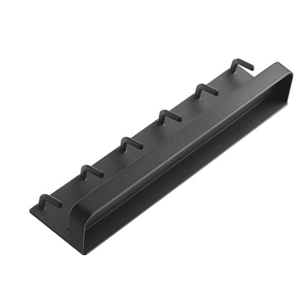 Key Rack with Tray 6pcs Hooks Nail Free Installation Rounded Corners Decorative Practical Carbon