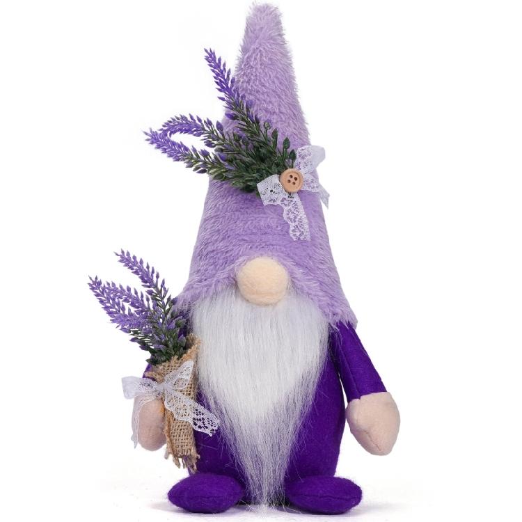 Eye Catching Lavender Gnomes Decors Handcrafts Figures for Spring and Summer