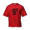Muscleguys Never Give Up Printed Mens Loose Running T-shirt Summer Quick Dry Gym Fitness Clothing Bodybuilding Sports Half Sleeve T Shirt