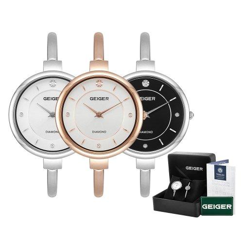

[Geiger] Geiger Women s Diamond Bangle Watch GE1229 GE1229BS