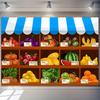 2D Plane 1 Piece of Store-bought Background Cloth for Grocery Store Fruit Market Decoration for Children's Birthday Party