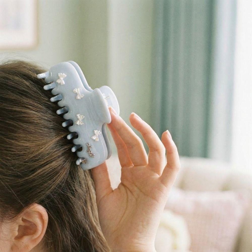 Plastic Bow Hair Claw PC Large Shark Clip Personalized Bowknot Hair Clip  Streetwear