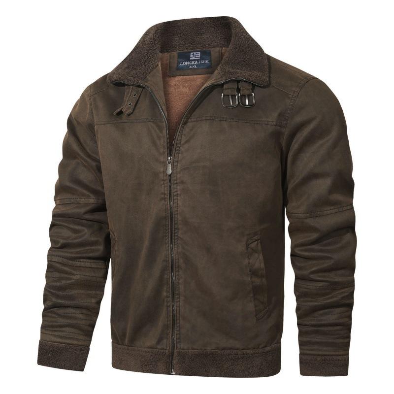 Pelz einteilige Jacke Herren Winter Fleece Revers Jacke lose Herrenbekleidung