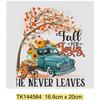 Fall For Jesus He Never Leaves Iron Heat Transfer Clothing Home Decor Print Waterproof Hoodie T-shirt Sticker Thanksgiving Gift