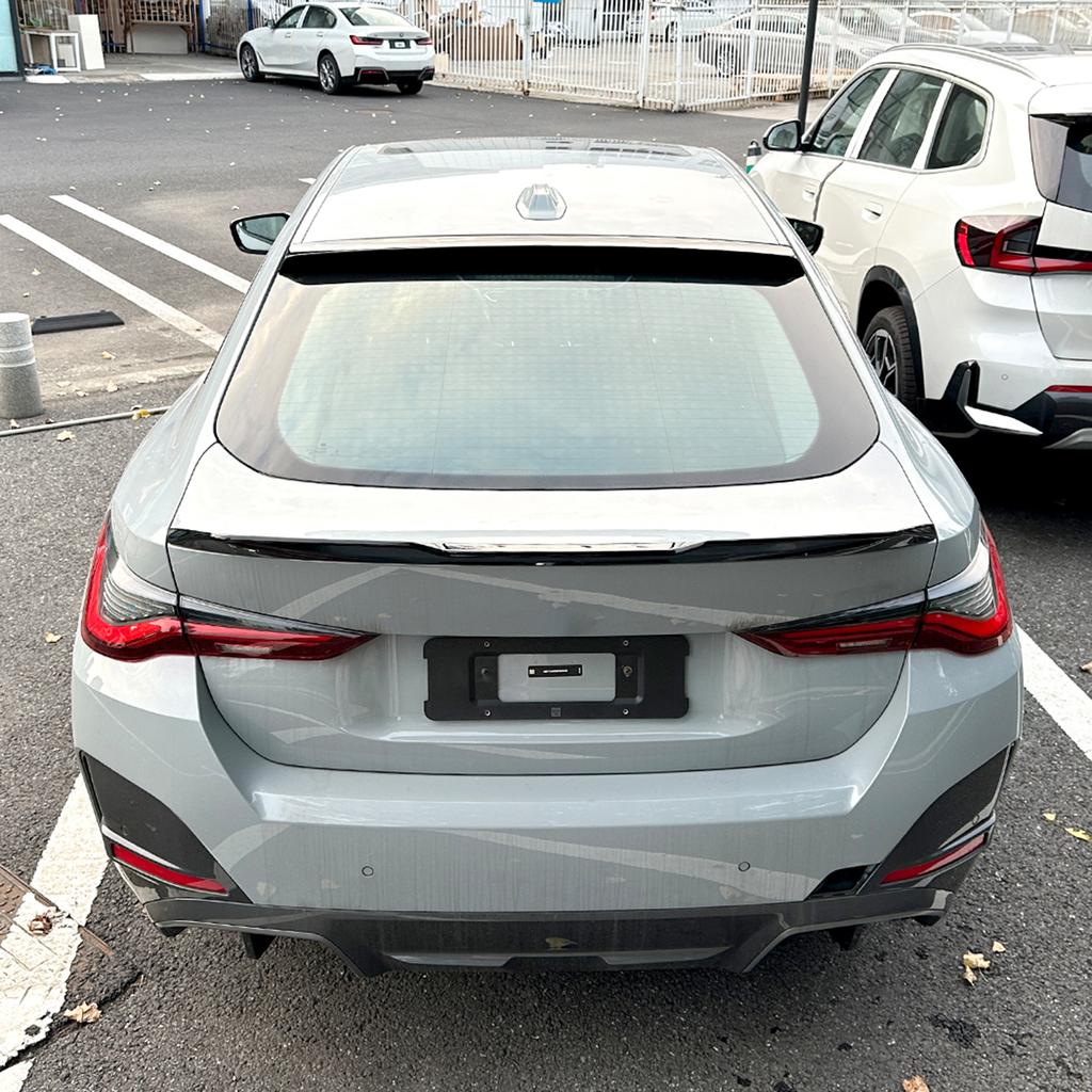 Carbon Fiber Look/Gloss Black Rear Trunk Roof Spoiler Wing Lip Tail Upper Splitter For 2020-2025 BMW 4 Series G26 i4 425i 430i