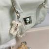 Modern Plush Bear Phone Charm Keychain with Imitation Pearls Bag Pendant Keyring Comfortable to Carry for Daily Use