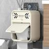 Nordic Style Checkerboard Bathroom Paper Towel Box Double Layer Shelf Waterproof No Perforated Wall Mounted Roll Paper Boxes