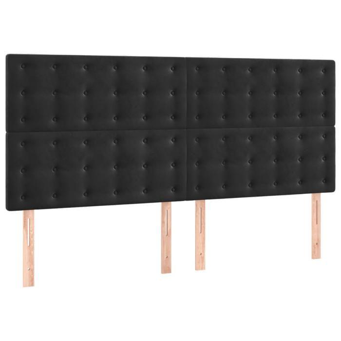 VidaXL Tête de Lit Meubles de Chambre à Coucher Accessoires de Lit Simple Têtes de Cadre de Lit Intérieur Noir 200x5x118/128 3116834