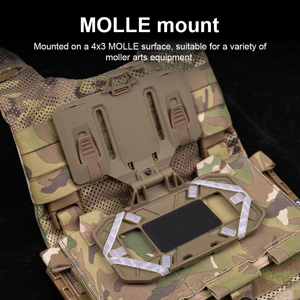 Držák na telefon taktické vesty Molle Mount, univerzální držák telefonu na hrudní desku skládací navigace