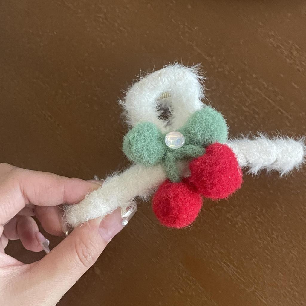 High-End Navy Blue Japanese Cherry Fabric Bow Hair Clip Headband