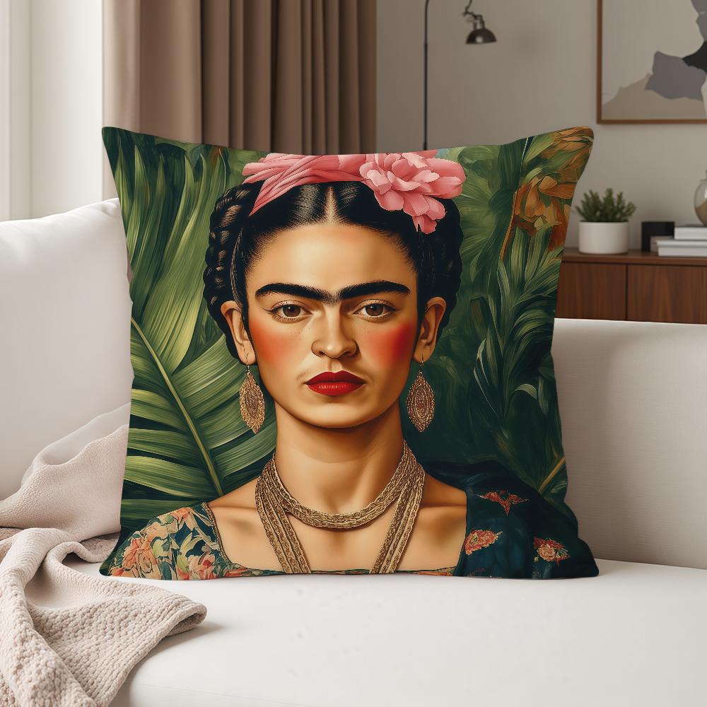 Tecknad F-Frida ART K-kahlo Kuddfodral Lämpligt för Sovrum Vardagsrum Bilar Heminredning