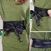 Women's Faux Leather Bowknot Wrap Corset Tie Cinch Waist Belt Band Waistband
