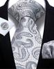 Mens Tie Paisley Jacquard Woven 8Cm Formal Business Wedding Necktie Pocket Square Set Suit Cravat High Quality Handmade Gravata