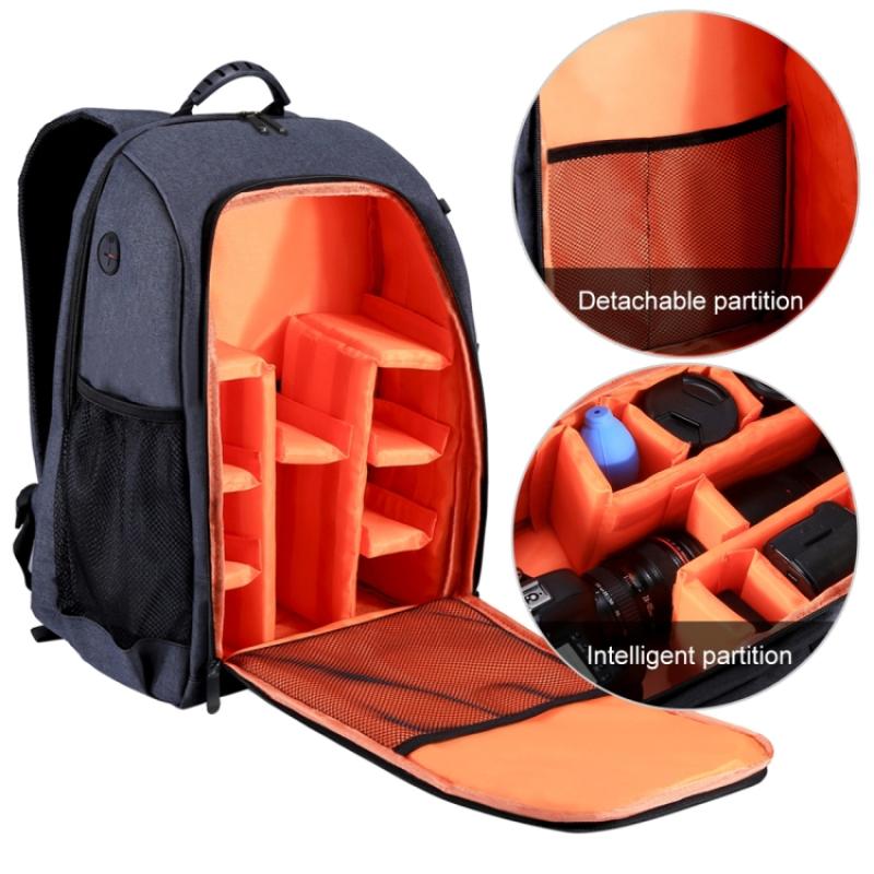 PULUZ Camera Backpack Waterproof Shockproof Camera Bag for DSLR SLR Cameras