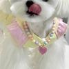 Heart Pendant Pet Pearl Collar Colorful Beads Dog Necklace Cat Collar Puppy Accessories Dog Chain Chihuahua Pet Wedding Jewelry