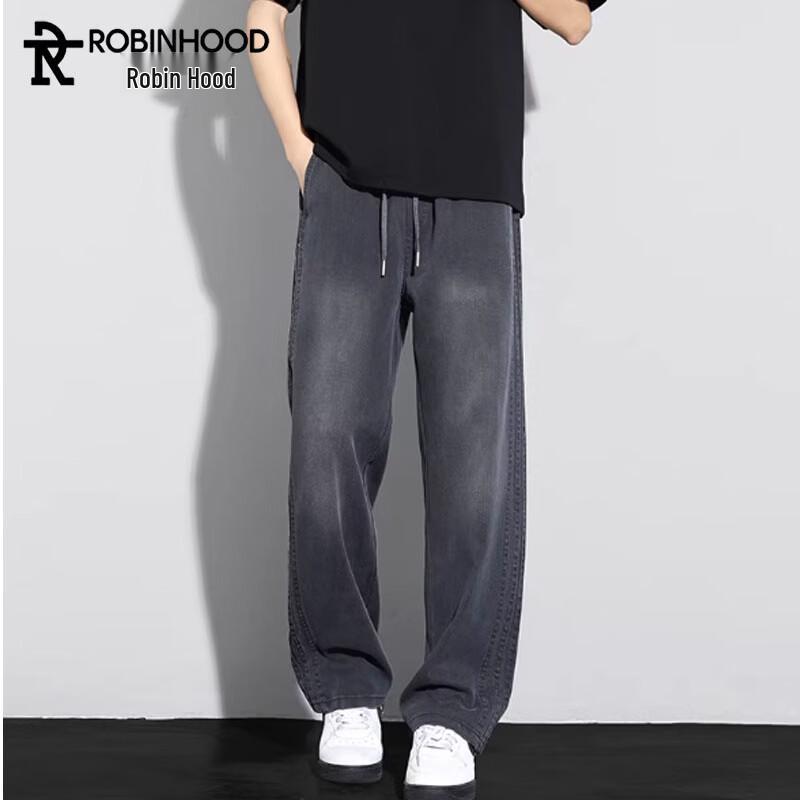 

ROBINHOOD Men s Summer Lightweight Wrinkle-Resistant Straight-Leg Casual Jeans 3XL