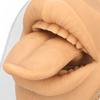 Modelo de lengua humana, silicona suave, soporte acrílico realista, modelo de boca para exhibición de joyería