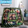 1PC Custom Name Witches Collage Throws Blanket Flannel Blankets for Couch Bed Gifts for Men Women Travel Picnic Christmas Fan Gifts