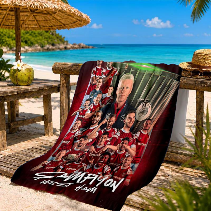 Hammer Football Printed Microfiber Beach Towel, Soft And Absorbent, Quick-Dry, Ideal for Summer Travel, Beach Essential, Swimming Pool
