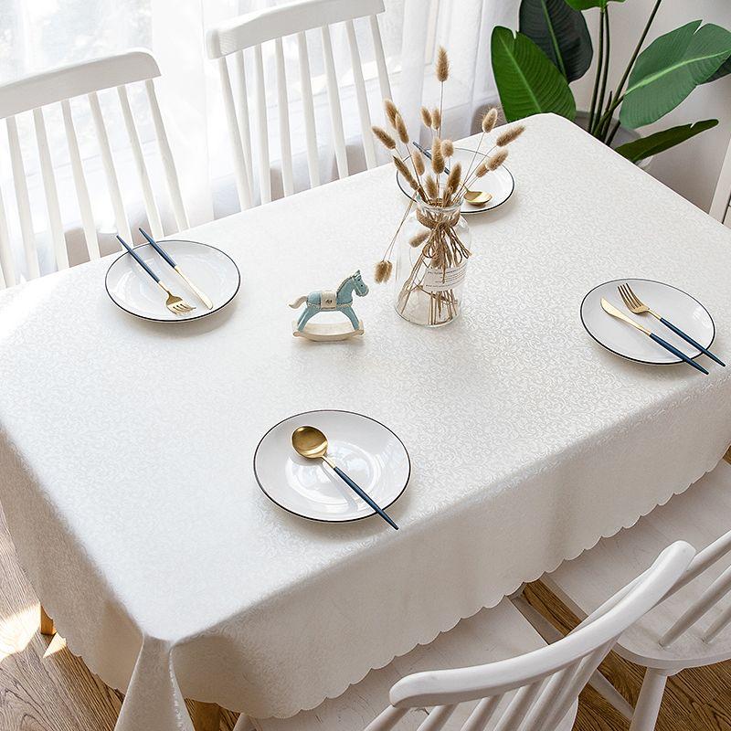 

Скатерть для круглого чайного столика в отеле в европейском стиле, без масла Silver white Evergreen 90*90cm square tablecloth