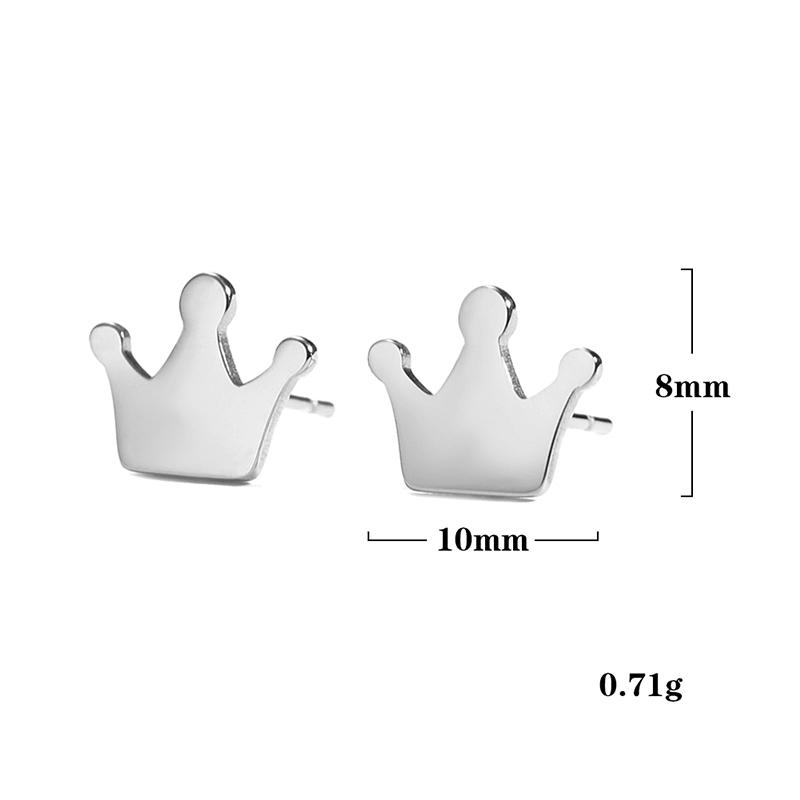 Teamer Korean Fashion Earrings Trendy 2026 Stainless Steel Stud Earrings for Women Pentagram Heart Cross Moon Minimalist Jewelry