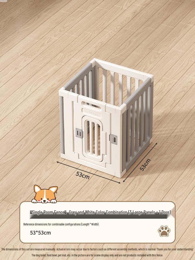 

Gray & White Color Block Puppy Playpen for Small to Medium Dogs - Indoor Pet Crate & Isolation Fence Height 60CM - Standard