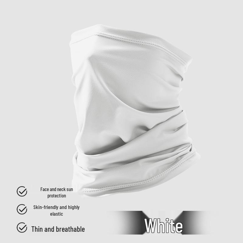Breathable Anti-UV Ice Silk Neck Gaiter: Sun Protection for Cycling & Outdoors One Size белый