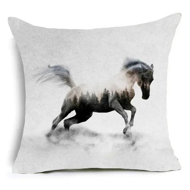 2023 New Horses Cotton Cushion Cover Steed Animal War Horses Home Decorative Pillow Cover for Sofa Car Nordic Pillowcase Vintage