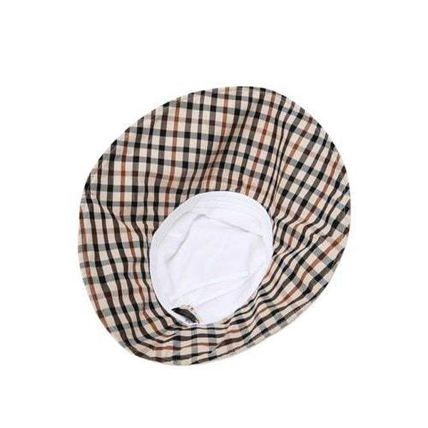 DakS Women S Beige Check contraSt Linen Floppy Hat Dche6e121i2