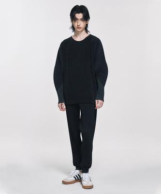 Waiowai Ribbed Jogger Pleated Pants_2 Colors